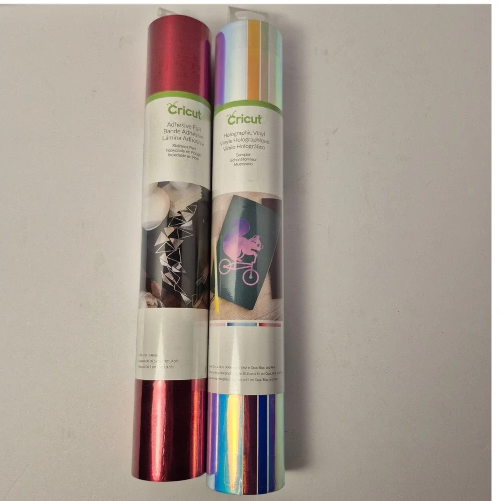 Cricut Vinyl Bundle‎ 2 Rolls Holographic Adhesive Foil Craft DIY Lot
